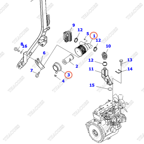 Hộp lọc gió 3EB-02-44710; 3EB-02-35511