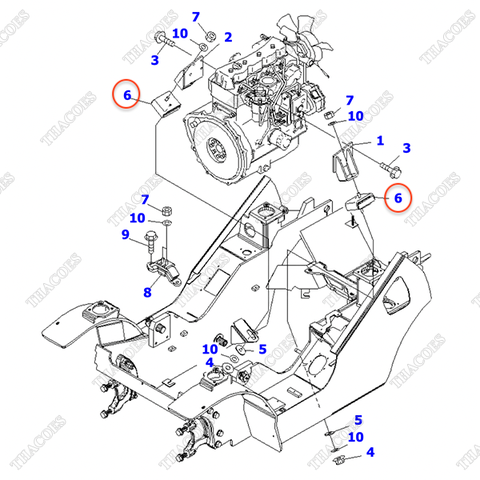 Đế giảm chấn động cơ 3EB-01-61130; 3EB-01-51131