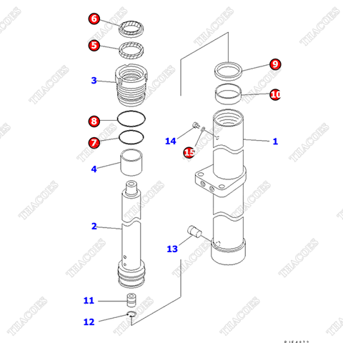 Bộ gioăng phớt xi lanh trước 30B-63-05060 (K29) (3T2L, 3T3L)
