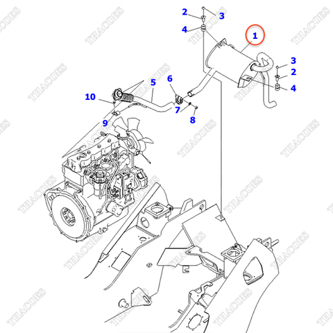 Ống tiêu âm khí xả 3EB-03-51112