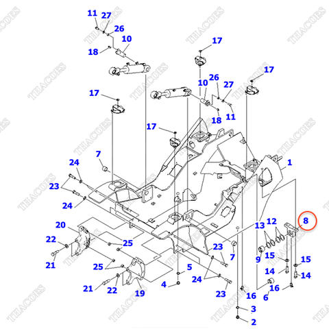 Gối gối cầu sau 3EB-41-31791SG; 3EB-41-23650; 3EB-41-31790; 3EB-41-31790SA; 3EB-41-31790SG; 3EB-41-31791SA; 3EB-41-31791; 3EB-41-23650SA