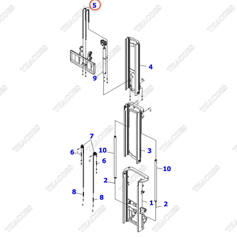Xích nâng giá càng (3T3L) 37B-737-1300; 37B-737-1340; 37B-737-1310; 37B-787-1130; 37B-737-1270; 37B-787-1080; 37B-787-1100; 37B-787-1120