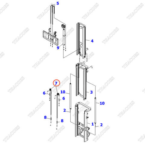 Xích nâng máng giữa 37B-737-1400; 37B-737-1370; 37B-737-1320; 37B-737-1310; 37B-737-1280; 37B-787-1120; 37B-737-1240; 37B-737-1290 (3T3L)
