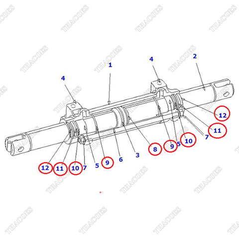 Bộ phớt xi lanh lái 3EB-64-59940; HJMK2091; HJMK2091D