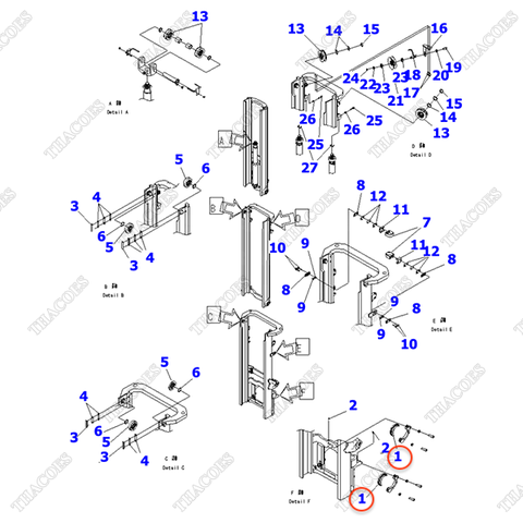 (2T2L, 3T2L, 3T3L) Bạc đệm chân cột 3EB-71-61290