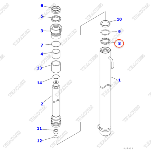 (4m-6m) Phớt piston 30B-63-11250 (K24)