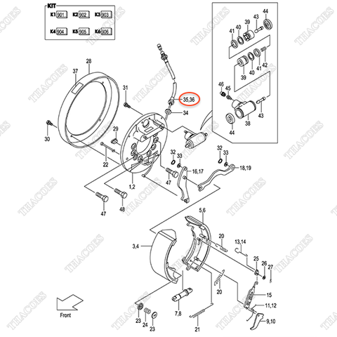 (45/50) Cáp phanh tay phải C-52-11252-24601