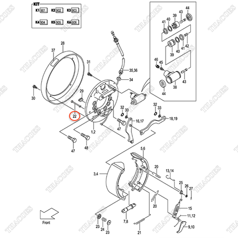 (45/50) Chốt hãm guốc phanh C-52-51308-54160