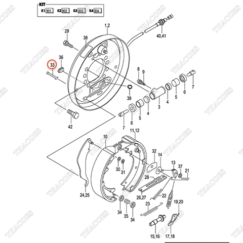 (35/40) Chốt hãm guốc phanh C-52-51510-04160