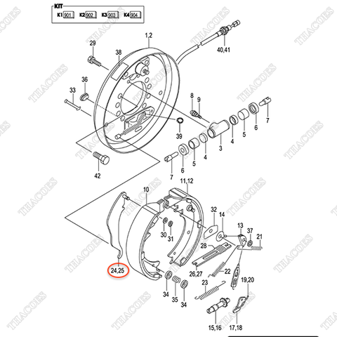 (35/40) Lẫy phanh tay bánh trái C-52-11255-14500