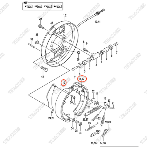 (35/40) Bộ guốc phanh C-K2-11255-83015