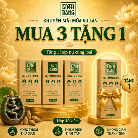 Combo 4 Hộp Nụ Trầm Hương Linh Đăng 10 Viên  – Khuyến Mãi Mùa Vu Lan, Xông Thơm, Thiền, Thư Giãn