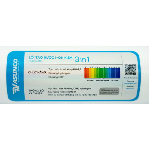 Lõi Tạo nước I-on Kiềm AG88 Asunco chính hãng