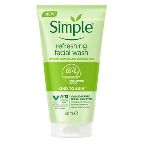 Sữa rửa mặt Simple giúp da sạch thoáng 150ml Kind To Skin Refreshing Facial Wash Gel