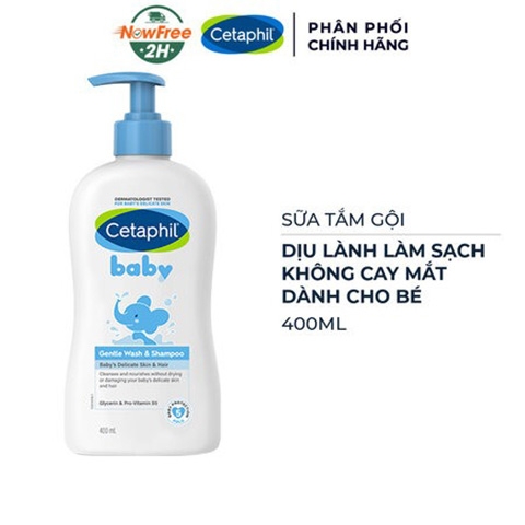 Sữa tắm gội Cetaphil dịu lành cho Bé 400ml Baby Gentle Wash Shampoo