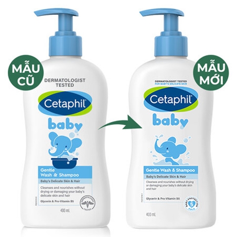 Sữa tắm gội Cetaphil dịu lành cho Bé 400ml Baby Gentle Wash Shampoo