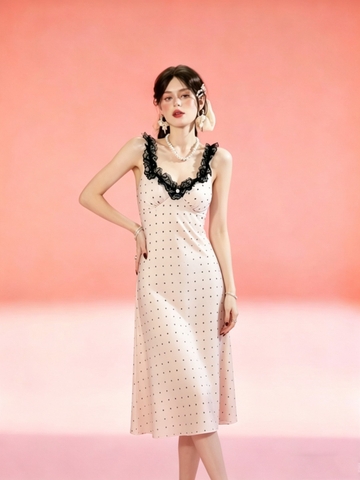 Váy 2d chấm bi 2 màu