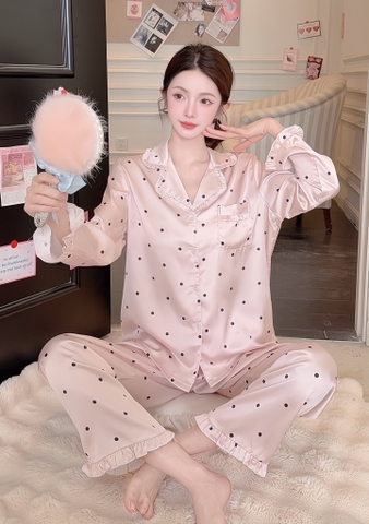 TD chấm bi Kem Hồng