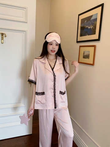 Tnqd viền ren Kem Hồng