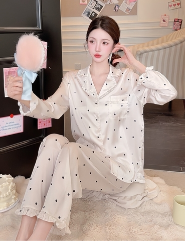 TD chấm bi Kem Hồng
