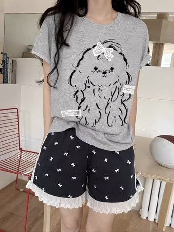 Đùi cotton cún Xám
