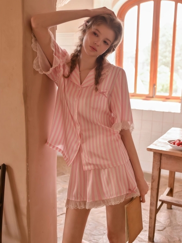 Đùi sọc hồng nơ