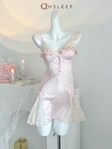 Váy 2d chấm bi Hồng