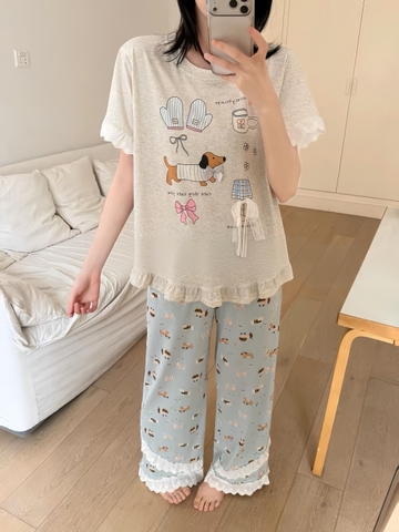 Tnqd cotton quần xanh bèo