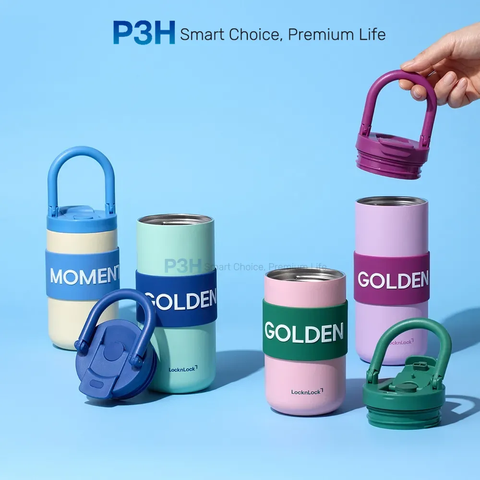 Bình giữ nhiệt LocknLock Fold Grip tumbler 420ml & 550ml LHC4435 LHC4436 P3H