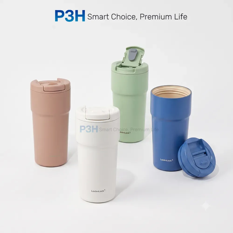 Bình giữ nhiệt LocknLock 550ml phủ sứ cao cấp One-touch Ceramic Tumbler LHC4130 P3H