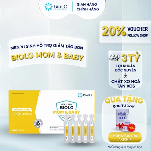 [QUÀ CHO MẸ] Men Vi Sinh BioLG Mom & Baby Giảm Táo Bón Bổ Sung Chất Xơ XOS 3 Chủng Lợi Khuẩn Hỗ Trợ Tiêu Hóa Cho Mẹ & Bé