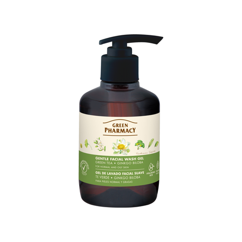 Gel rửa mặt Green Pharmacy chiết xuất Trà xanh và Lá bạch quả 270ml - Dành cho da thường và da dầu