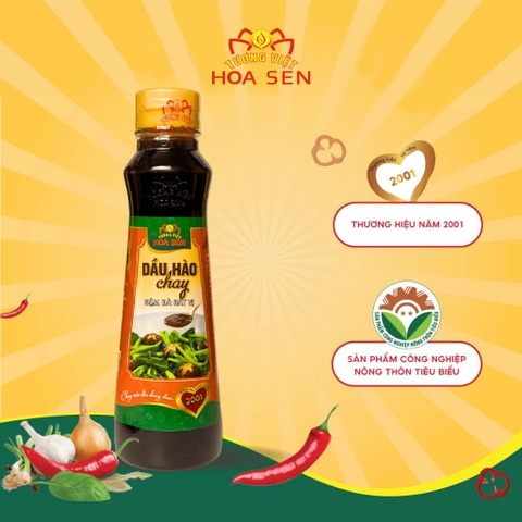 Dầu hào Tương Việt Hoa Sen, chay mặn đều dùng được, đậm đà bắt vị, chai 270ml