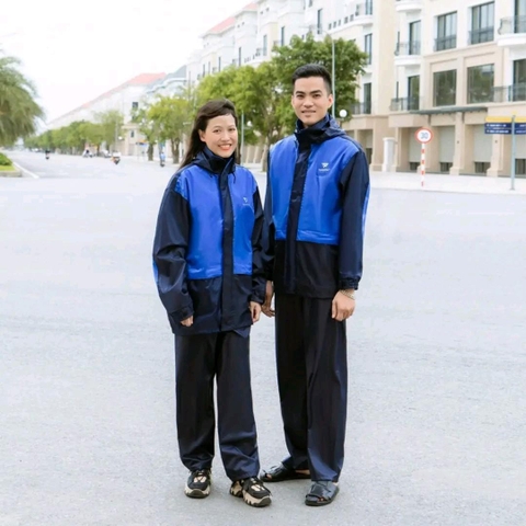 Bộ áo mưa 62A (Vip) Đi mưa và chống rét phản quang sau lưng cực sáng chống thấm mưa tốt, áo 2 lớp quần 1 lớp( Tuấn Phong)