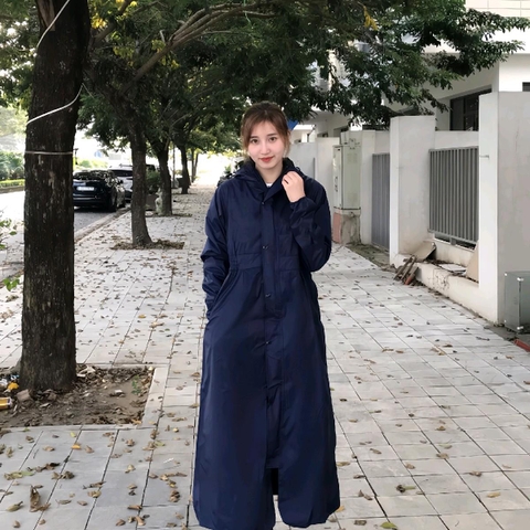 Áo mưa măng tô nữ 52A 2 lớp phong cách thời trang trẻ trung nặng động đi mưa và chống rét (Tuấn Phong)