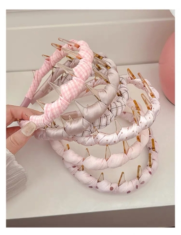 Băng đô cài tóc răng cưa bọc vải_L09