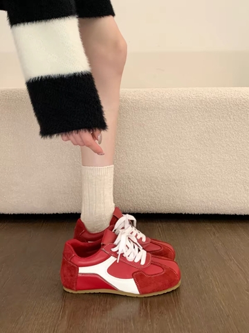 Giày sneaker retro phối da lộn thể thao nữ_S13