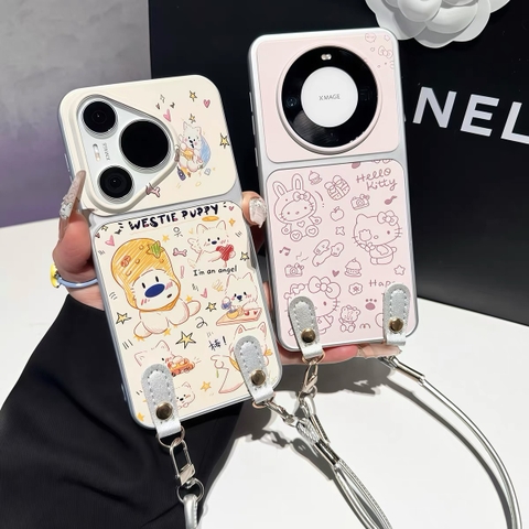 Ốp điện thoại Hello Kitty & Cún kèm dây đeo_O171 (Iphone, Huawei, Honor, OPPO, Vivo, Xiaomi & Redmi)