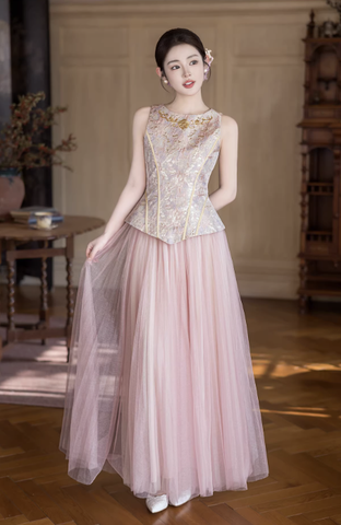 Váy dạ hội dáng dài phong cách cổ điển_I48