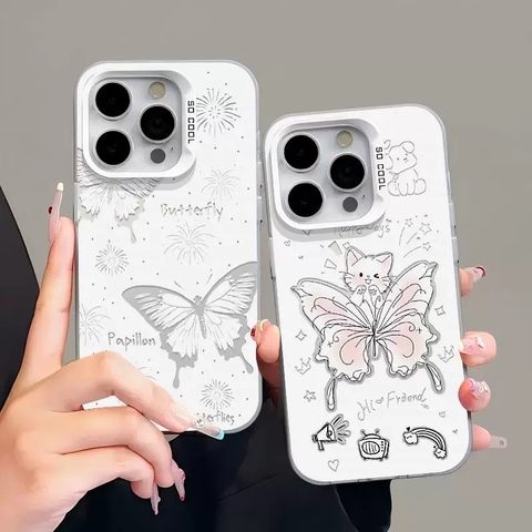 Ốp lưng cánh bướm ánh bạc_O50 (Iphone, Huawei, Honor, OPPO, Vivo, Xiaomi & Redmi)