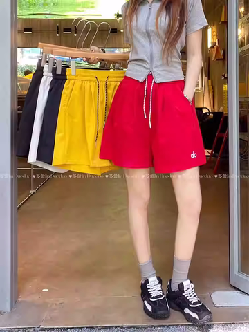 Quần short nữ thể thao lưng thun form suông thoải mái_Q02