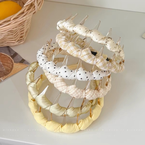 Băng đô bản rộng bọc vải họa tiết vintage_L18