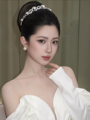 Cài tóc cô dâu ngọc trai đan xen_X20