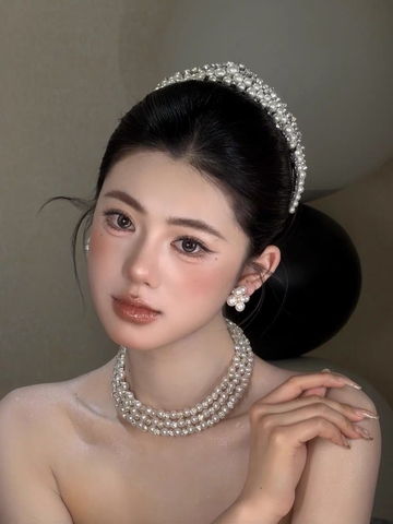 Cài tóc cô dâu ngọc trai bản dày_X21