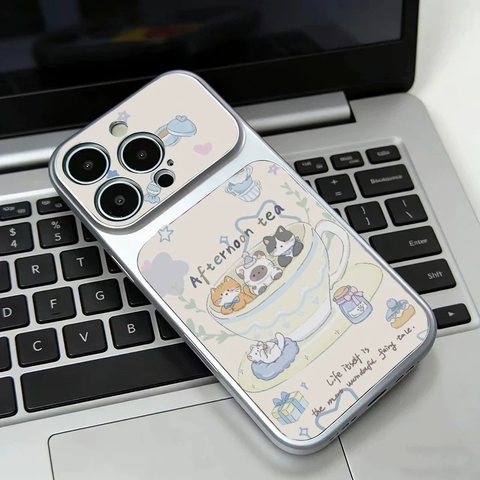 Ốp lưng Mèo chibi tách trà_O78 (Iphone, Huawei, Honor, OPPO, Vivo, Xiaomi & Redmi)