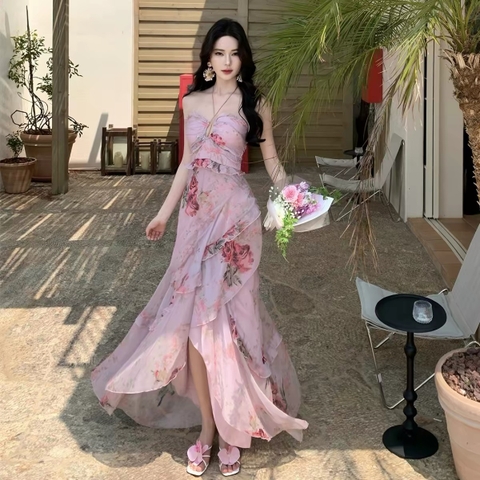 Váy quây ngực họa tiết hoa_Y38