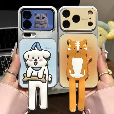 Ốp lưng chó trắng hổ cam giá đỡ điện thoại_O114 (Iphone, Huawei, Honor, OPPO, Vivo, Xiaomi & Redmi)