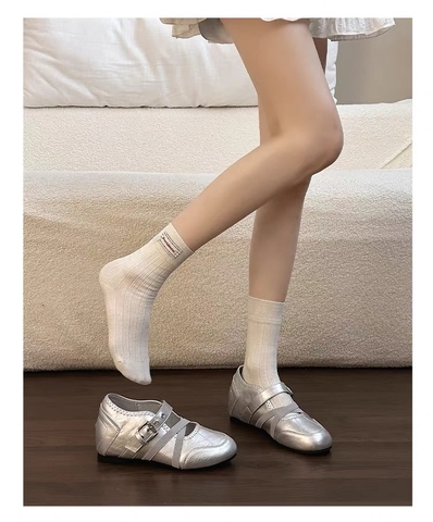 Giày Mary Jane nữ phối khóa kim loại_U04