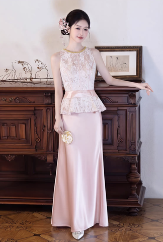 Váy peplum ren dự tiệc cưới thanh nhã_I43