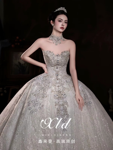Váy cưới công chúa đính đá sang trọng_I131